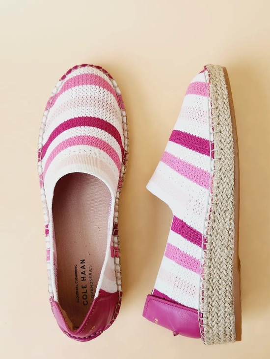 Cole Haan Shoes - Cole Haan Cloudfeel Stitchlite Espadrille Flat Slip On Pink Stripe Size 7.5